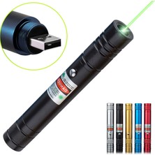 TeknoKapsül Fithome 100MW Desen Başlıklı USB Şarjlı Yeşil Lazer Pointer
