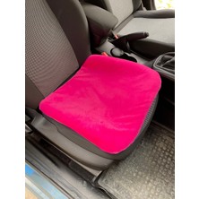 TeknoKapsül Yumuşak Tüylü Peluş Serme Oto Koltuk Koruyucu Minder Ön Tekli Fuşya Pembe