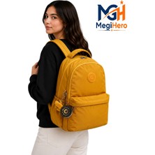 MegiHero 2200 Hardal Suya Dayanıklı Kumaş Okul Çantası Unisex Okul Sırt Çantası