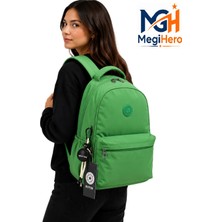 MegiHero 2200 Suya Dayanıklı Kumaş Okul Çantası Unisex Okul Sırt Çantası Yeşil
