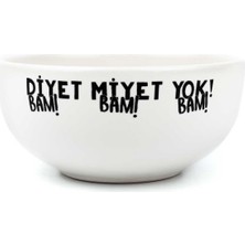 Diyet Miyet Yok! Krem Seramik Kase - Hediye Seramik Kase