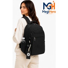 MegiHero Günlük Okul Sırt Çantası Suya Dayanıklı Unisex Okul Çantası 2300 Siyah