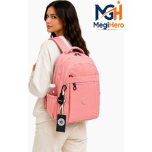 MegiHero Günlük Okul Sırt Çantası Suya Dayanıklı Unisex Okul Çantası 2300 Pudra