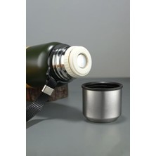 304 L Çelik 750 ml Yeşil Kamp Piknik Termos Tutmalı Termos CIN491YS