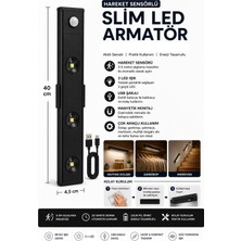 Neo Vista Slim LED Kabin Armatürü Hareket Sensörlü Dekoratif Gece Lambası USB Şarjlı Aydınlatma