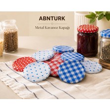 Abnturk 10 Adet 82MM Silikon Contalı Sızdırmaz Renkli Metal Kavanoz Kapağı-Konserve Reçel Kapağı