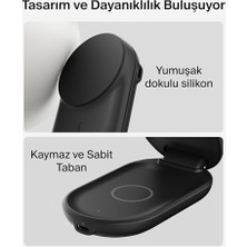 Ultracharge Magsafe Uyumlu 2’si 1 Arada Qi2 25W Kablosuz Şarj Istasyonu, iPhone 16, Airpods, Pixelsnap, Dönüştürülebilir Masaüstü Standı, Usb-C Portlu, 45W Adaptör, Siyah