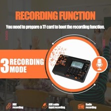 Retekess V115 Dijital Radyo Am Fm, Taşınabilir Kısa Dalga Radyolar, Şarj Edilebilir Radyo Dijital Tuner ve Ön Ayarlar, Micro Sd ve Aux Kaydı Desteği, Bas Hoparlör Siyah