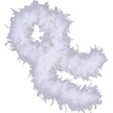 Beyaz Renk Kabarık Kalın Otriş Boa Tüy 6 cm Genişlik 180200 cm Uzunluk