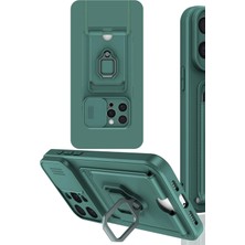 Ototechparca    iPhone 15 Pro Kılıf Zuma Kartvizitli Yüzüklü Silikon - Yeşil