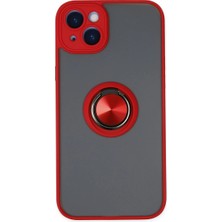 Magicool Iphone 14 Kılıf Montreal Yüzüklü Silikon Kapak - Kırmızı