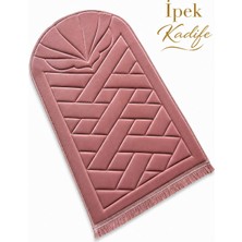 Yüsrina Home Yüsrina Ipek Kadife 1.5 cm Süngerli, Özel Nakış Detaylı Namazlık, Ortopedik Seccade + Çanta