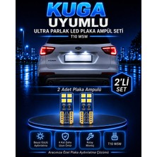 Duolight Ford Kuga Uyumlu T10 W5W LED Plaka Ampulü 2 Adet Ultra Parlak Beyaz Uzun Ömürlü Set