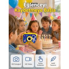 Şarjlı Çocuk Dijital Kamera Ön Arka Kamera Destekli Hd Fotoğraf Video Çekimi Mini Tripodlu