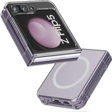 Ototechparca   Samsung Galaxy Z Flip 5 Kılıf Magneticsafe Şeffaf Silikon - Şeffaf