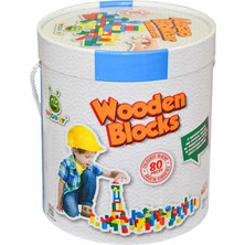 Svoria Store Mey Ithalat®  KR014 Woodoy 80 Parça Büyük Kovalı Bloklar