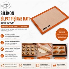 Mersi Shop Silikon Silpat Pişirme Matı 30X40 cm Yapışmaz Fırın Matı Hamur Açma ve Pişirme Altlığı