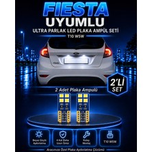 Ford Fiesta Uyumlu T10 W5W LED Plaka Ampulü 2 Adet Ultra Parlak Beyaz Uzun Ömürlü Set