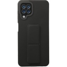 Magicool Newface Samsung Galaxy A22 Kılıf Mega Standlı Silikon - Siyah