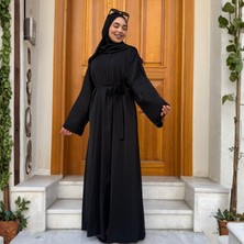 Zeynep Uyanık Asel Dantel Detaylı Dökümlü Mevlana Model Ferace
