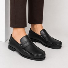 Yalçın Erkek Taba Loafer Ayakkabı – Bağcıksız Tokalı Dikişli Klasik Mokasen Günlük Ayakkabı