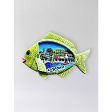 Mundy Kuşadası Polyester Kabartmalı Magnet 8,5 x 6 cm Dekoratif Hediyelik Buzdolabı Süsü (KOD:1761)