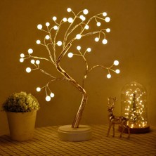 TeknoKapsül Işıklı Ağaç Inci LED Dekoratif Masa Üstü LED Işık
