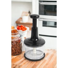 Empressco Büyük Paslanmaz Çelik Bıçaklı Üstten Basmalı El Rondosu Blender Soğan Sebze Doğrayıcı