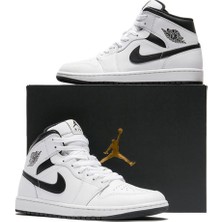 Nike Air Jordan 1 Mid 'whıte Black' Erkek Basketbol Ayakkabı-Sportxstore