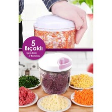 Empressco Pratik Ipli El Rondosu 5 Bıçaklı Büyük Boy Doğrayıcı | Chopper 5 Bıçaklı Çek Bırak El Rondosu 1000ML