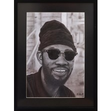 Muguetarts %100 El Emeği Hilal Özateş Neşenin Izleri Karakalem Çalışması 56X42 Çerçeveli