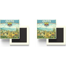 İberk Buzdolap Magnetleri - Ekvador Ecuador Quito Retro Tema - 2 Adet