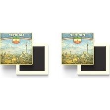 İberk Buzdolap Magnetleri - Iran Tahran Retro Tema - 2 Adet