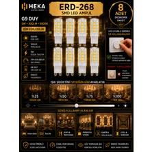 Avarson (8 Adet) Heka 5W Günışığı (3000K) G9 Duylu dim Edilebilir LED Kapsül Ampul