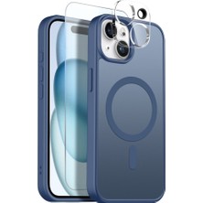Nihcase iPhone 15 Kılıf Babet Translucent 3in1 Msafe Şarj Özellikli Kapak + Ekran Koruyucu