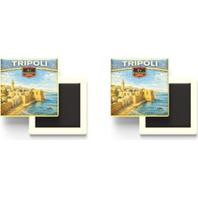İberk Buzdolap Magnetleri - Libya Trablus Retro Tema - 2 Adet