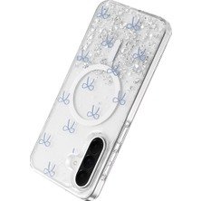 TKÇ Onegif Samsung Galaxy A56 Misk Simli Magsafe Kapak - Desen 3