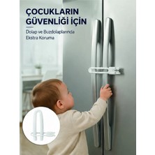TKÇ 4 Adet Dolap Kapak Kilidi Ev Içi Güvenlik Için Pratik Koruma Seti Yeni Nesil