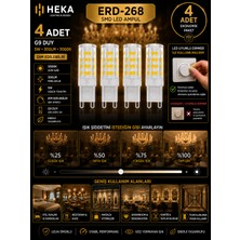 Avarson (4 Adet) Heka 5W Günışığı (3000K) G9 Duylu dim Edilebilir LED Kapsül Ampul