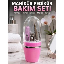 TKÇ Pembe Tırnak Bakım Seti Cımbız Makas Tırnak Makası ve Törpü Içeren Kit