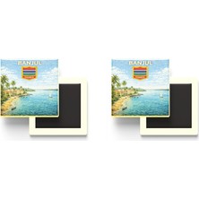 İberk Buzdolap Magnetleri - Gambiya Gambia Banjul Retro Tema - 2 Adet