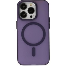 TKÇ Newface Apple Iphone 14 Pro Kılıf Lodos Magneticsafe Mat Kapak - Mor