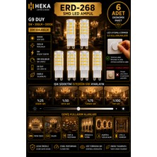 Avarson (6 Adet) Heka 5W Günışığı (3000K) G9 Duylu dim Edilebilir LED Kapsül Ampul