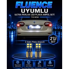 Duolight Renault Fluence Uyumlu T10 W5W LED Plaka Ampulü 2 Adet Ultra Parlak Beyaz Uzun Ömürlü Set