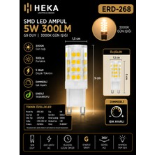 Avarson (1 Adet) Heka 5W Günışığı (3000K) G9 Duylu dim Edilebilir LED Kapsül Ampul