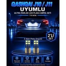 Duolight Nissan Qashqai J10 / J11 Uyumlu T10 W5W LED Plaka Ampulü 2 Adet Ultra Parlak Beyaz Set