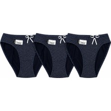 Tutku Kadın Küçük Puantiyeli Bikini Külot 3 Lü Set