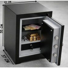U.S.F Ev ve Ofis İşyeri Büro Tipi Altın Nakit Silah Ziynet Evrak Kıymetli Eşya Güvenli Anahtarlı Çelik Para Kasası 55cm 40kg