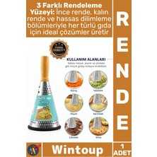 Wintoup #rende Mutfak Sebze Ahşap Bambu Saplı Silikon Taban 3 Bölümlü Paslanmaz Çelik Şık Huni Model Rende