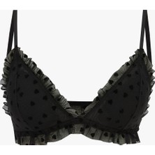 Lcw Dream Siyah Balensiz Dolgusuz Fırfırlı Kalp Desenli Bralet